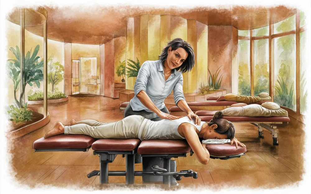A massage therapist providing a relaxing massage treatment to a client on a massage table - Chiropractic Care As Natural Wellness Approach for Optimal Health