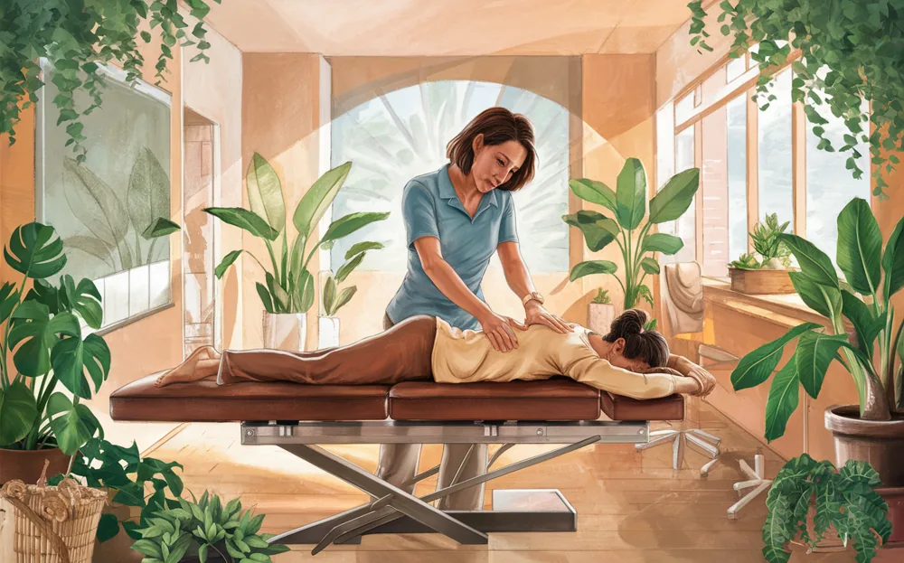 A massage therapist giving a massage to a client on a massage table - Chiropractic Care As Natural Wellness Approach for Optimal Health