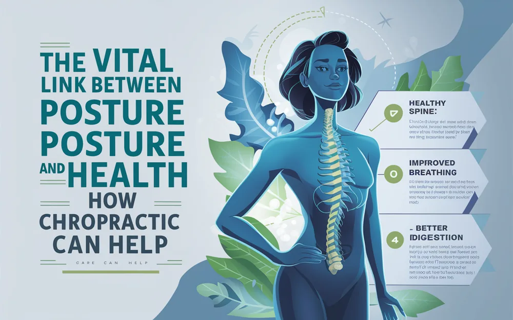 An illustration depicting a human figure standing upright with excellent posture, surrounded by a glowing aura and radiating energy from the chakra points, symbolizing the connection between proper alignment and overall health and vitality.
